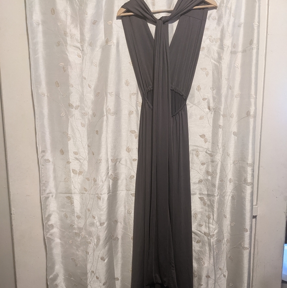 Multiwrap flowy grey maxi wrap dress NWOT 🖤 - Picture 8 of 9